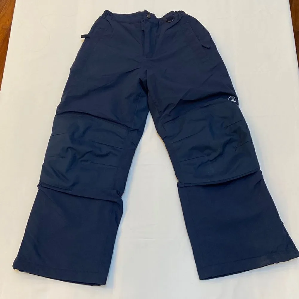 Lands' End Blue Squall Snow Pants Iron Knee Grow-a-Long Size 8